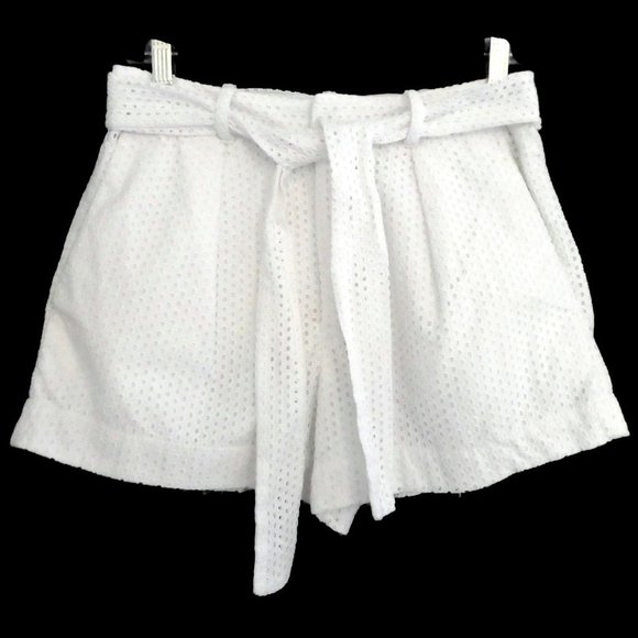 Polo Ralph Lauren Shorts White Eyelet Belt Pockets